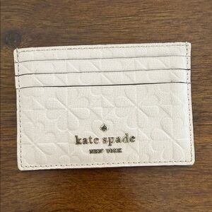 Kate Spade Ivory Blush Card Holder with Logo